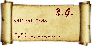 Nánai Gida névjegykártya